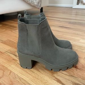 Splendid Suede Lug Sole Chunky Block Heel Boot